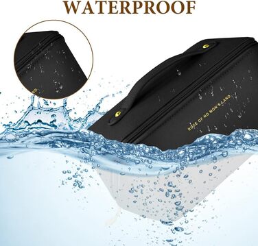 Чорна косметичка для подорожей з PU шкіри, велика місткість, водонепроникна, органайзер для туалетних аксесуарів