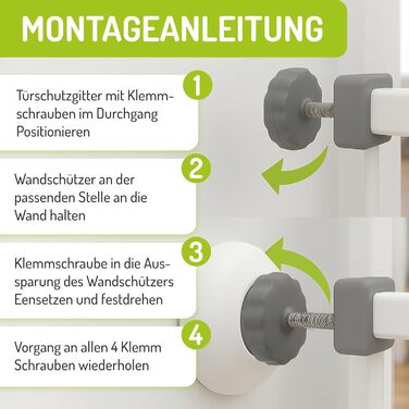 Захисний бар'єр BOMI Mira для дверей | Бар'єр для котів з люком | Ідеальний бар'єр для собак, котів та цуценят | Металевий бар'єр для собак у квартиру, білий | Ширина: (захисні накладки на стіну (2 круглі та 2 кутові))