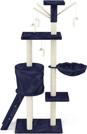 Дерев'яний кігтечка для котів Beltom® Kratzbaum 140 см, блакитний. Ігровий комплекс для котів, кігтеточка, ігровий центр