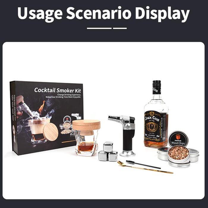RoseFlower Cocktail Smoker Set, Nostalgie Smoker Set for Whiskey, Drinks, Bourbon, Steak, Fish and Cheese – Infused Smoke for Drinks and Food – House/Garden/Grill - Father's Day Gift (#1)