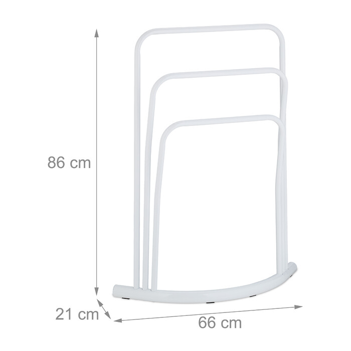 Relaxdays Standing Towel Rack in White