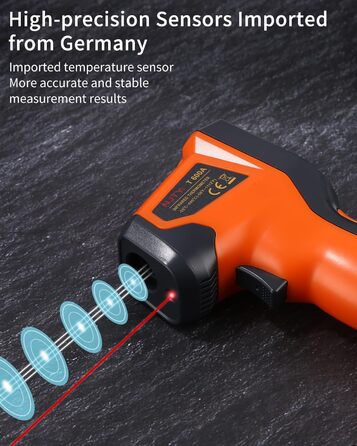 Інфрачервоний термометр цифровий -50°C～600°C: інструмент для вимірювання температури з лазерним цілевказівником та LCD дисплеєм (не для вимірювання температури тіла людини)