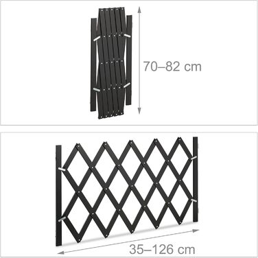 Захисне ворота для собак Relaxdays, розтягується до 108,5 см, висота 47,5-60 см, чорний (L)
