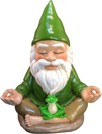 GlitZGlam Zen-Zwerg – Peace and Tranquility for Your Fairy Garden and Garden Gnomes 9 Inch Tall Miniature Figurine