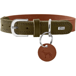 Льорочка для собак HUNTER LEMVIG, колір: коньяк/оливковий, шкіряна, міцна та надійна, м'яка, комфортна, елегантна та стильна, Made in Germany, розмір: 55 коньяк/оливковий 55