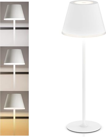 Світлодіодний акумуляторний настільний світильник Brandson з димером (3 в наборі) - білий. Бездротовий, сенсорний, з регулюванням яскравості (теплий/нейтральний/холодний білий). Металевий світильник для столу, нічника, читання, в приміщенні/на вулиці.