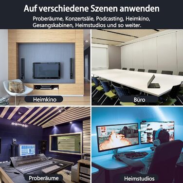 Акустичний поролон для звукоізоляції стін, набір 60 шт. панелей 30x30x2,5 см для студії, подкастів, офісу та запису звуку