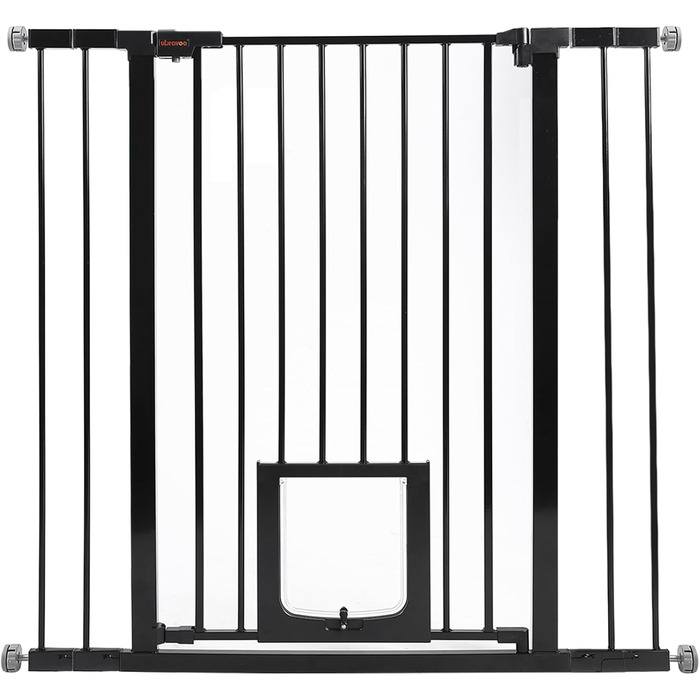 Дитячий захисний бар'єр UBRAVOO для дверей та сходів, 100 см, безпечний, автоматичне закриття, потрійна защіпка, ширина 76-104 см, чорно-білий