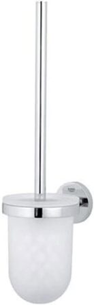 Essentials - Toilet Brush Set (Wall-Mounted, Easy to Clean, Durable), Round, Chrome, 40374001