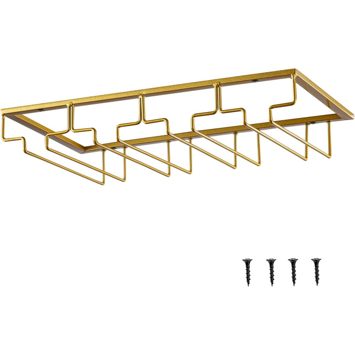 Тримач для келихів YunNasi з металу, 4-х рядний, для бару, кухні, ресторану