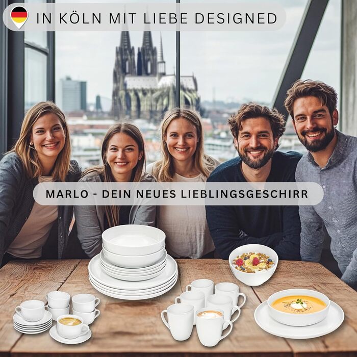 Singer | Marlo 6-Piece Coffee Mug Set, Porcelain Coffee Cups for 6 People, Dishwasher-Safe Coffee Cups & Mugs Set for Coffee & Tea, 350 ml | PREMIUM COLLECTION