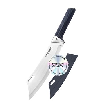 Ніж кухарський Steakchamp BBQ Pro 22 см: гострий ніж для кухні та барбекю, сталь високої якості, ручне заточування, антиковзкий руків'я