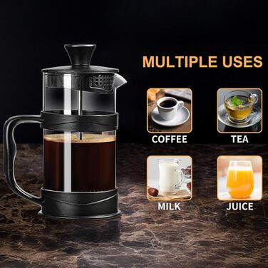 Френч-прес ParaCity для кави, 500 мл: нержавіюча сталь, термостійке скло, холодний спосіб заварювання, ідеальний для дому та подорожей