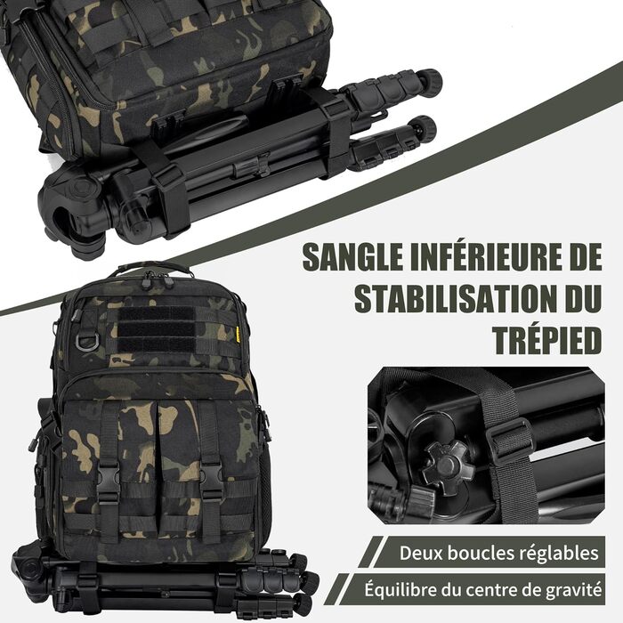 Рюкзак для камери OUUTMEE з відділенням для ноутбука 15.6 дюймів - водонепроникний рюкзак для фотокамери, міцний рюкзак для DSLR/SLR, сумісний з Canon, Nikon, DJI дронами | Знімний м'який вкладиш |