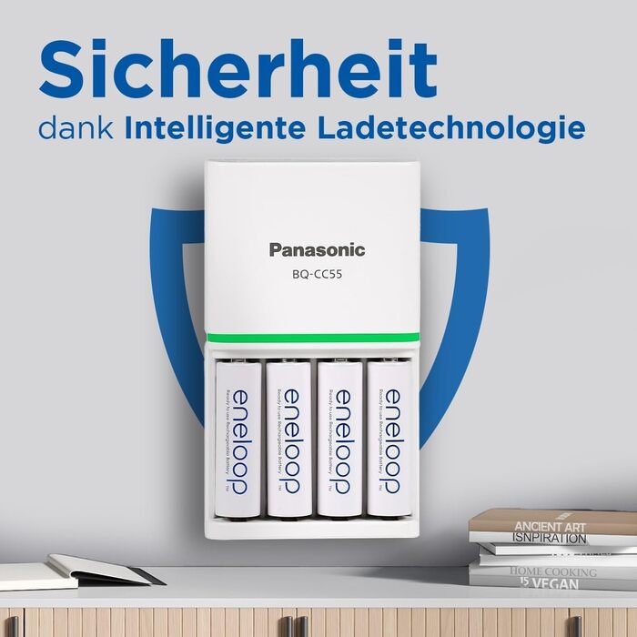 Зарядний пристрій Panasonic Eneloop SmartPlus для AA/AAA Ni-MH акумуляторів + 4x AA акумулятори Eneloop (покращена ємність)