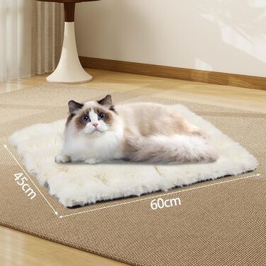 Wdmiya Самогріюча ковдра для домашніх тварин 90x60 см, ковдра для котів та собак, тепла та м'яка ковдра, без електроживлення, для автомобіля, для дому.