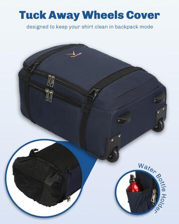 Рюкзак-валіза Hynes Eagle 42L з колесами для подорожей та бізнесу, 54x35x23 см, блакитний, 2024.