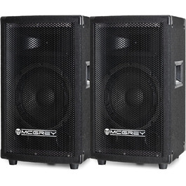 Пара акустичних колонок McGrey TP-8 для DJ та вечірок, 8'' сабвуфер, 300 Вт, пасивні, 2-смугові, дерев'яний корпус, чорні