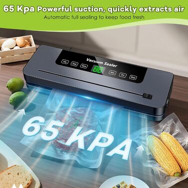 Професійний вакуумний пакувальник VIRIECH 5-в-1: 50 пакетів, вбудований ніж, для сухих та вологих продуктів