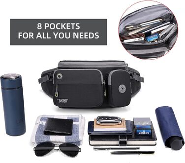 Сумка на пояс для собак TUDEQU - велика, водостійка, для хандрингу, подорожей та активного відпочинку. З двома кишенями для пляшок з водою.