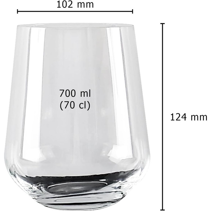 Набір з 6 склянок Sauerland GLAS Sarah, 700 мл - склянки для напоїв