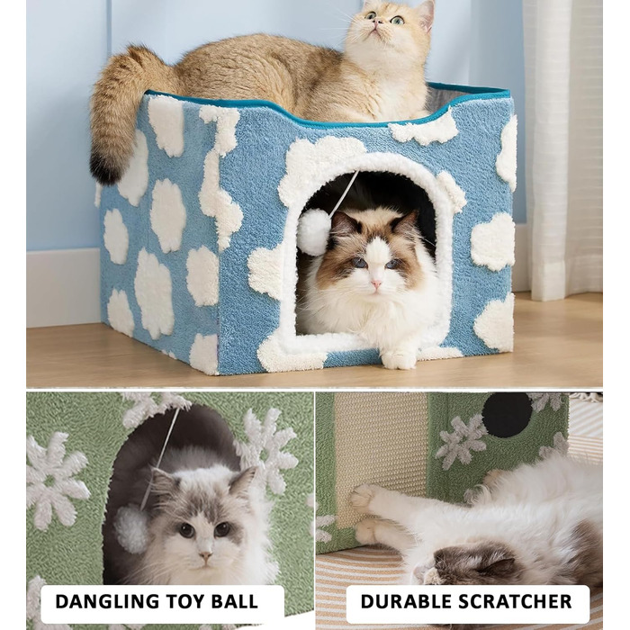 Кігтеточка-будиночок для котів ERNAN Katzenhöhle, зелена, S