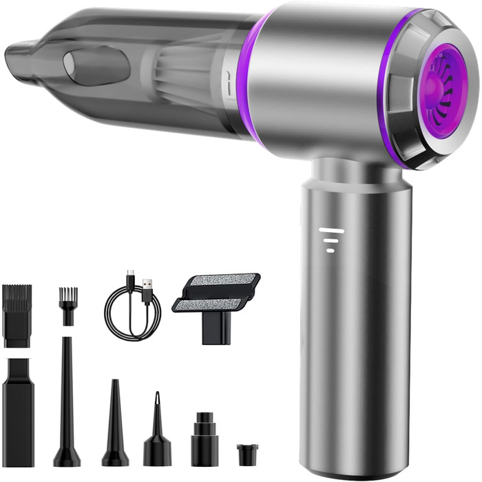 Бездротовий ручний пилосос 2-в-1 ZEYXINH для авто, дому та офісу: 16KPA, безщітковий мотор, зарядка Type-C