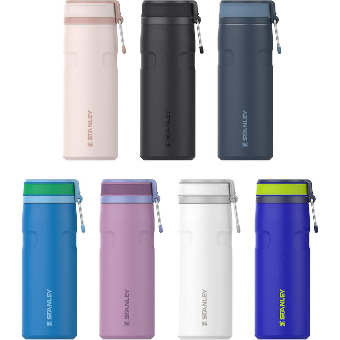 Термос-пляшка STANLEY 1913 IceFlow Bottle Twist Flip 0.47L, герметична пляшка для води з кришкою Twist Flip, Cobalt Chartreuse