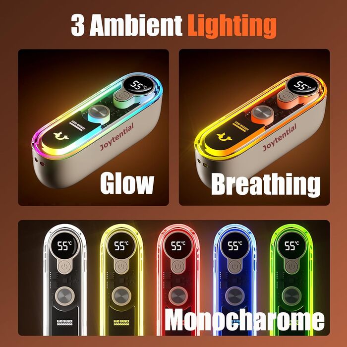 Електричний грілка для рук та кишень, 2-в-1, портативний, магнітний, 4 режими нагріву, USB, багаторазовий, для кемпінгу, зимових розваг, чорний