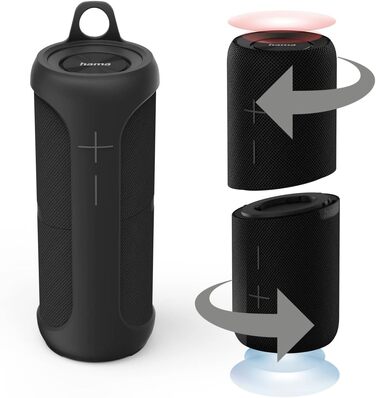 Hama Twin: Набір 2 Bluetooth колонок 30W, водонепроникні (IP67), чорні. Портативні, плавучі, до 10 годин роботи. True Wireless Stereo.