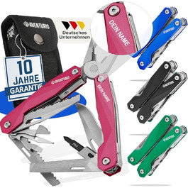 AVENTURIS® Multitool. Great multi-function tool as bicycle accessory or outdoor gear, a multitool tool as men's gifts or Leatherman multitool green (Personalized, Pink)
