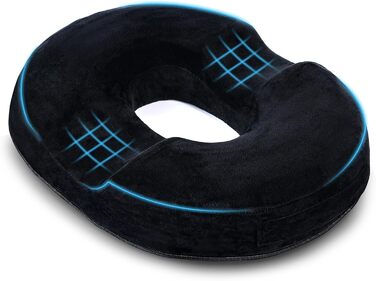 Ecosafeter Hemorrhoid Seat Cushion, High-Quality Donut Cushion Made of Memory Foam for Pregnancy, Tailbone, Postnatal, Sciatica, Pressure Sores