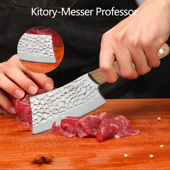 Ніж Kitory Mini Hackmesser 10см: багатофункціональний ніж для стейку, кухонний ніж для китайської кухні, маленький кухонний ніж з довгим руків'ям, 2024 подарунок (Hs14hde)