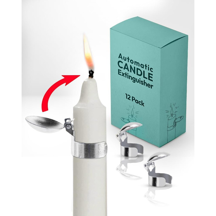 OLEEK (12 Pack Automatic Candle Extinguishers, Candle Snuffer, Automatic Candle Extinguisher, Candle Snuffer, Swedish Candle Snuffer, Automatic Candle Extinguisher, Swedish Candle Snuffer, Candle Set