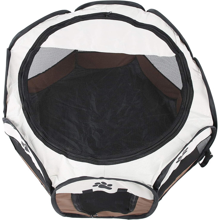 Клітка-забіг для цуценят Ejoyous, складана клітка для собак, переносна клітка-забіг для тварин, сітчаста накидка, для кроликів, котів, всередині та зовні, 68 x 53 см (колір кава)