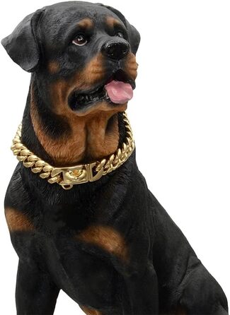 Нашийник для собак Кубинський стиль, нержавіюча сталь, ширина 14 мм, ланцюжок, довжина 26/31/36/41/46/51/56/61 см, золотий, для цуценят, собак маленьких та середніх порід