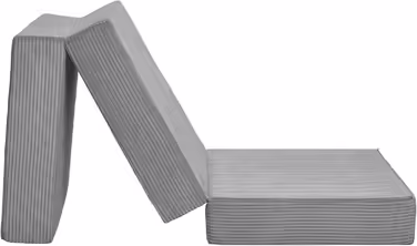 Складний гостьовий матрац Badenia Trendline, мікрофібра, сертифікат Öko-Tex, 196x65x8,5 см, світло-сірий, німецька якість