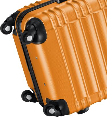 Набір валіз Zelsius 4 шт. Рожевий | ABS, з кодовим замком, 4 колеса, внутрішній роздільник | Ручна валіза, набір валіз, trolley, велика валіза (Помаранчевий)