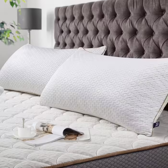 Подушка BedStory 40x80 см, 2 шт, знімний чохол з бамбукових волокон, антиалергенна, антибактеріальна, мікрофібра, м'яка та дихаюча