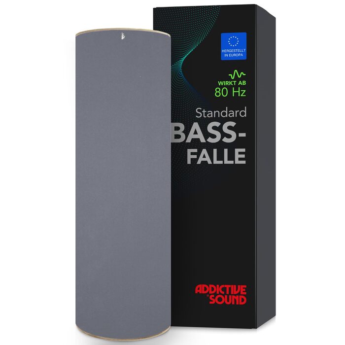 Бас-пастка Addictive Sound Rund Standard — Студійна акустична панель для поглинання низьких частот (80-210 Гц), темно-сіра, 98 см