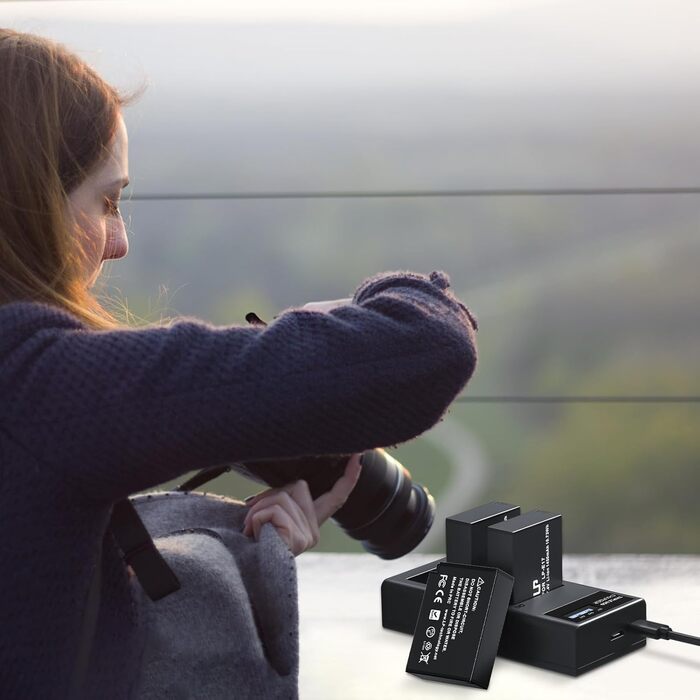 Акумулятор Canon LP-E17 + Двоканальний зарядний пристрій, 2x1450mAh для Canon EOS R8 R10 R50 RP Rebel T6i T7i T8i T6s SL2 SL3 77D 200D 750D 760D 800D M3 M5 M6 Mark II