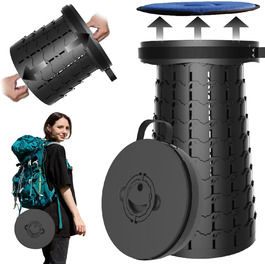 Складаний табурет PLOGGING XXL з подушкою, портативний стілець для дорослих, посилена конструкція, вантажопідйомність до 450 кг, розкладний кемпінговий стілець для відпочинку, туризму, подорожей, зелений (чорний)