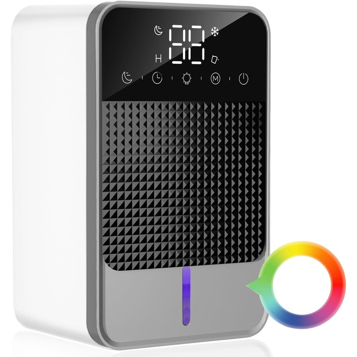 Електричний осушувач повітря 1.2L для дому та підвалу, 30м², з автовимкненням та освітленням