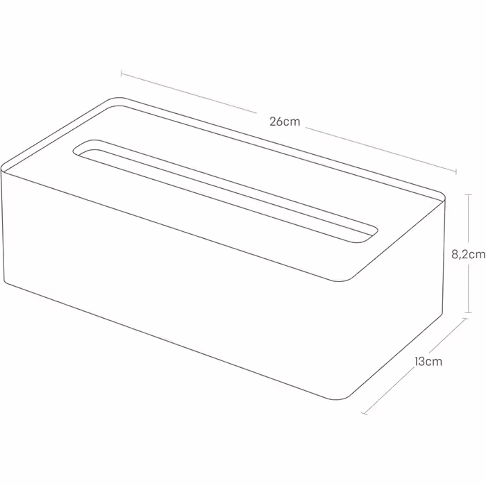 Yamazaki 7730 RIN Tissue Box with Lid, White, Wood/Steel, Minimalist, 26 x 13 x 8.2 cm