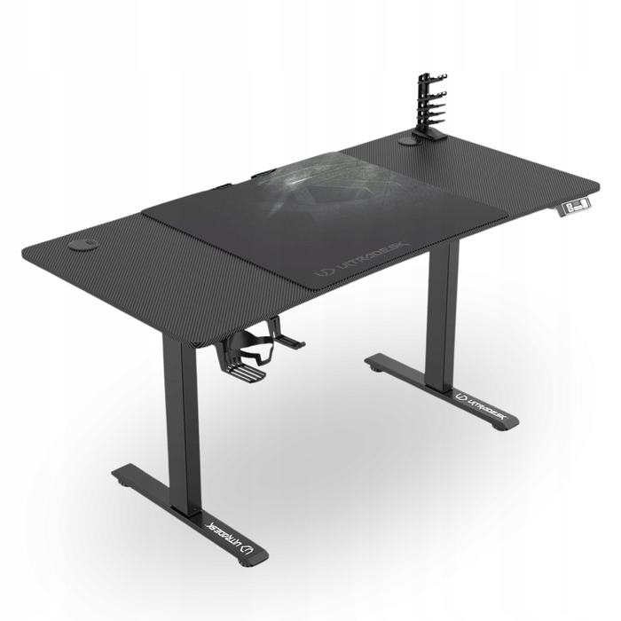 Ігровий стіл Ultradesk LEVEL V2, чорний, з електричним регулюванням висоти
