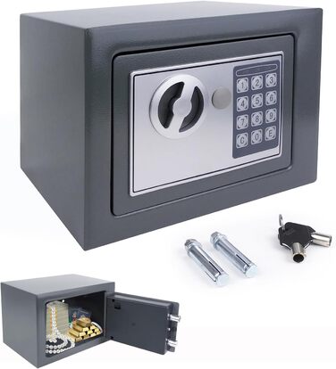 Сейф для ключів Tresor з ключовим та кодовим замком, 31x20x20 см, вологостійкий, для дому, офісу, готелю, чорний