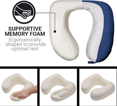 Подушка для шиї Go Travel Memory Dreamer, темно-синій, стандартний розмір