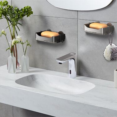 Набір мильниць для душу Fizdoqg: 2 шт. Без свердління, з піддоном та гачком. Підходить для ванної кімнати та кухні.