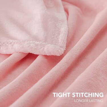 Плед KEPLIN з фланелі, великий накид, ковдра, м'який, затишний та пухнастий, з мікрофібри, для ліжка та ковдри, ідеальний для дорослих та дитячих кімнат (150 x Queen, персиковий)