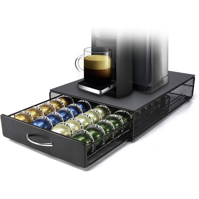 Тримач для капсул Vertuo Nespresso VertuoLine HiveNets - металевий органайзер, ящик для 40 капсул, чорний